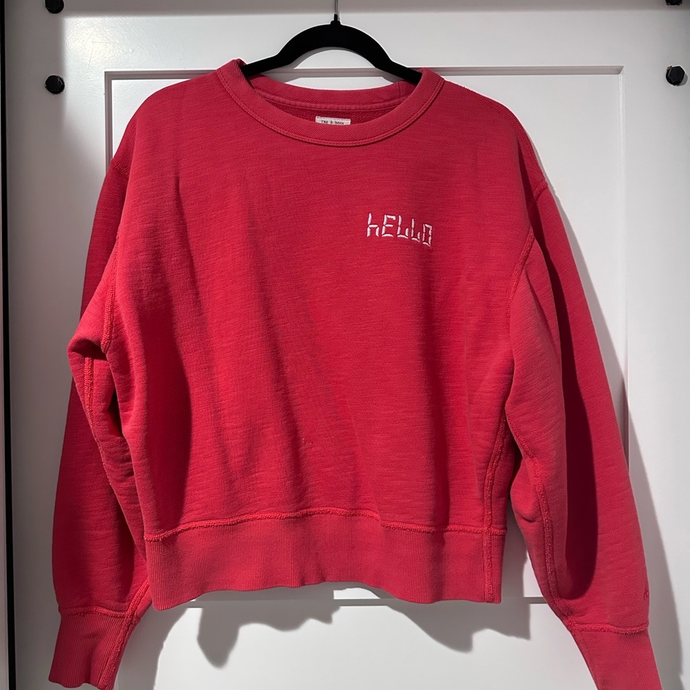 Rag N’ Bone Hello Sweatshirt In Red. Size Medium. - image 2